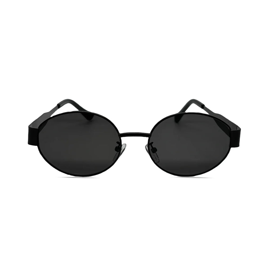 Luxuriöse Unisex-Sonnenbrille aus Metall, ovale Form, modisch, UV400-Schutz, elegante Farbtöne für Damen und Herren