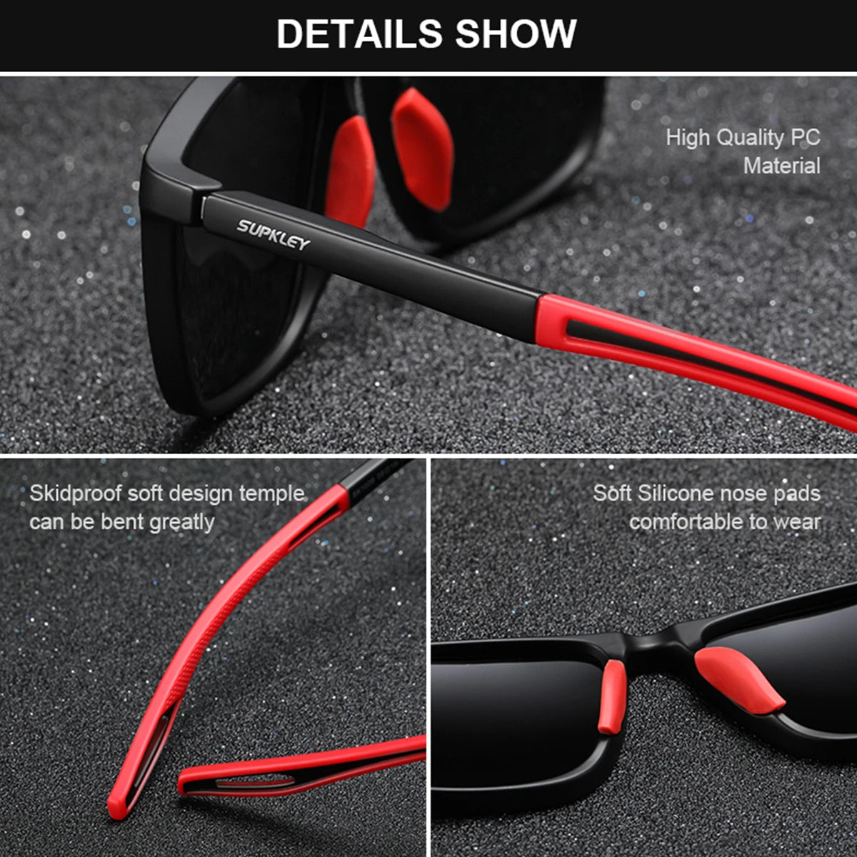 Supkley sport sonnenbrille für männer frauen bequeme leichte polarisierte sonnenbrille uv400 brillen zubehör beste geschenk wahl