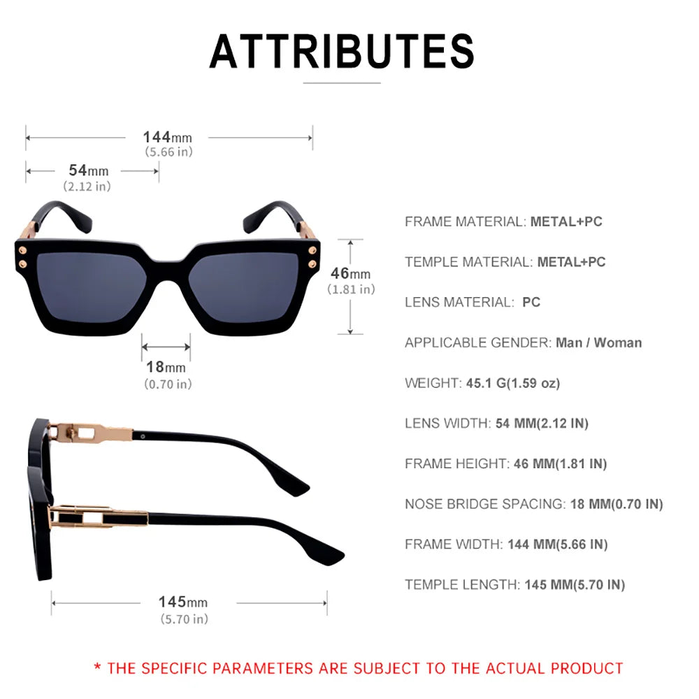 Luxus Vintage 2025 Design Quadratische Sonnenbrille Für Männer Mode Übergroßen Anti-Reflektierende UV400 Driving Shades Frauen Brillen