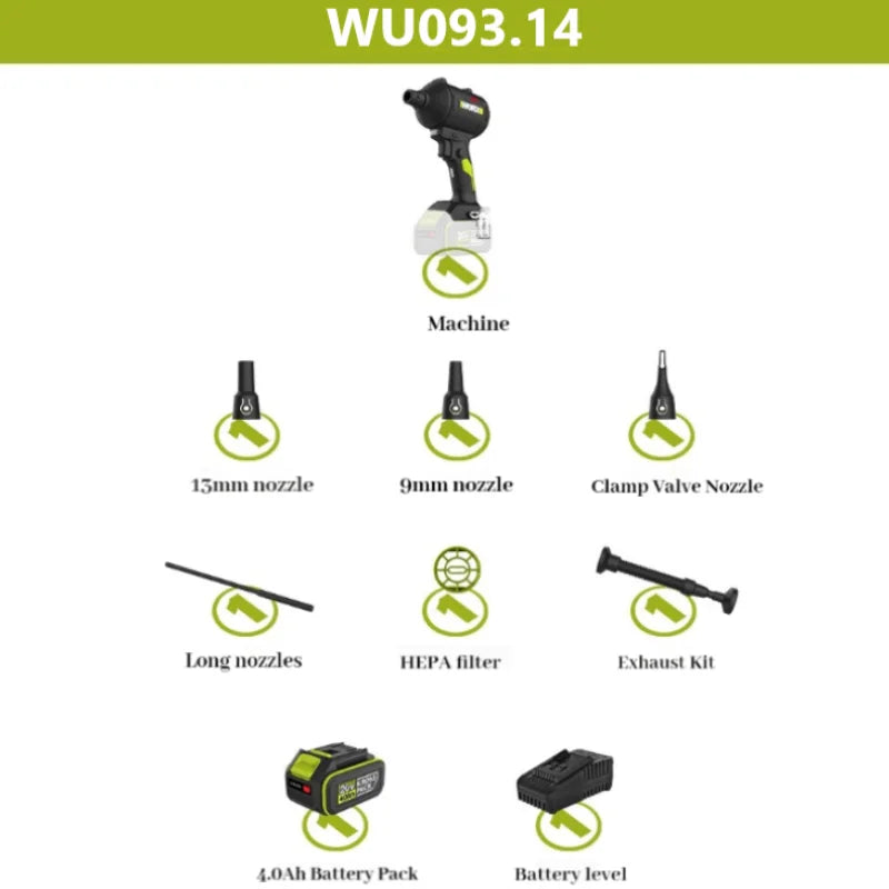 WORX 20 V bürstenlose Lithium-Batterie-Staubpistole WU093 Staubsammlergebläse (ohne Akku und Ladegerät)