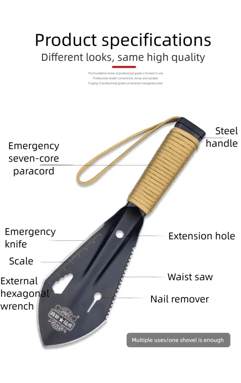 Multifunktionale Garten Schaufel Sägezahn Hex Wrench Graben Kelle Messer Speer Garten Bonsai Spaten Werkzeug Überleben Military Schaufel