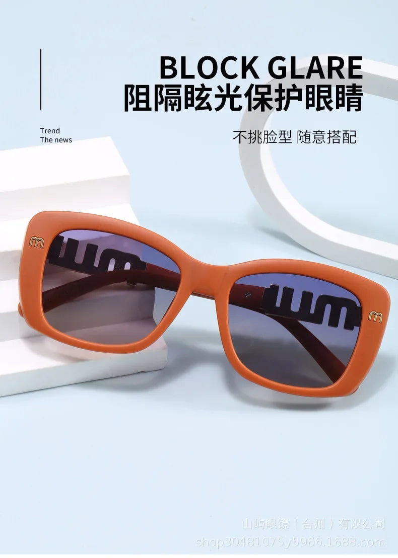 Ins Große Quadratische Polarisierte Sonnenbrille 2025, Neue Mode Frauen Männer High-end-Buchstaben Sonnenbrille Damen Trendy Gafas De Sol UV400