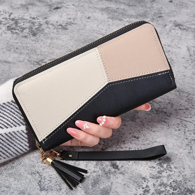 Mode Reiß verschluss Brieftaschen Damen lange Geldbörsen Handtaschen Münz geldbeutel Karten halter PU Leder Billfold Brieftasche