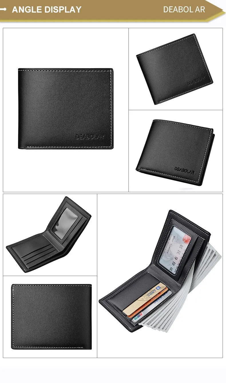 Pu Leder Männer kurze Brieftasche dünnen Stil Klapp junge Männer Kreditkarten halter Brieftasche
