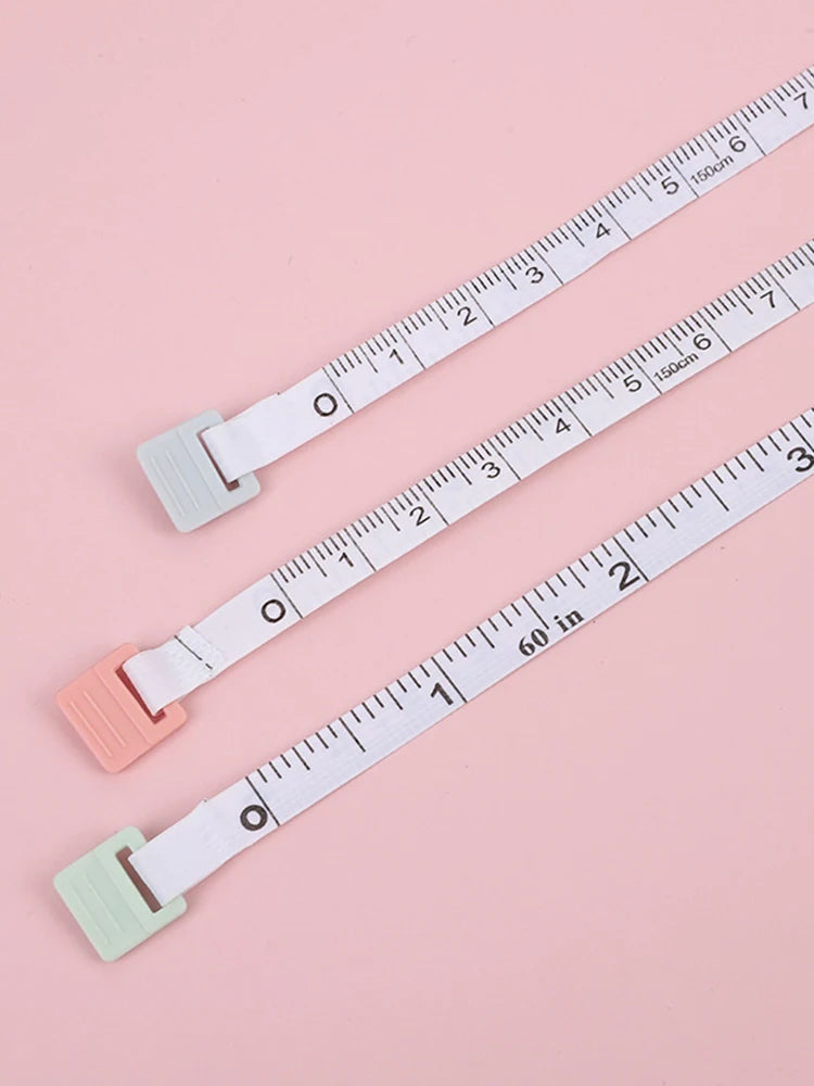 1PC/15PCS 1,5 m Kleines Maßband Tragbare Student Weiches Leder Drei Messung Kleidung Automatische Recycling
