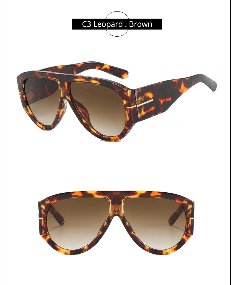 2025 Übergroße Piloten-Sonnenbrille für Damen und Herren UV-Schutz Stilvolle Eyewear Dickrahmige Einzigartige Luxus-Designer-Sonnenbrille