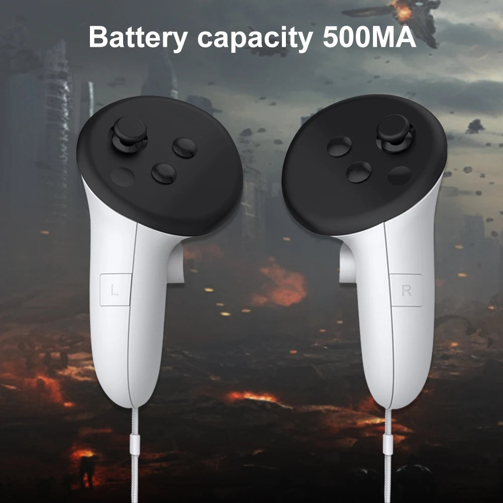 VR-Controller-Akku für Meta Quest 3S/Quest 3, wiederaufladbare Batterieabdeckung, rechts und links, Ladegriffe, Abdeckung, Zubehör