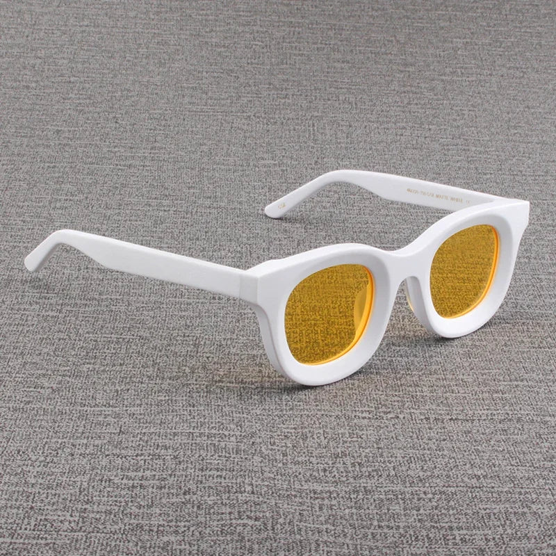 2024 Retro-Sonnenbrille für Damen und Herren, modisch, Acetat, quadratisch, grau, grüner Rahmen, matt gefrostet, UV400, handgefertigte Sonnenbrille