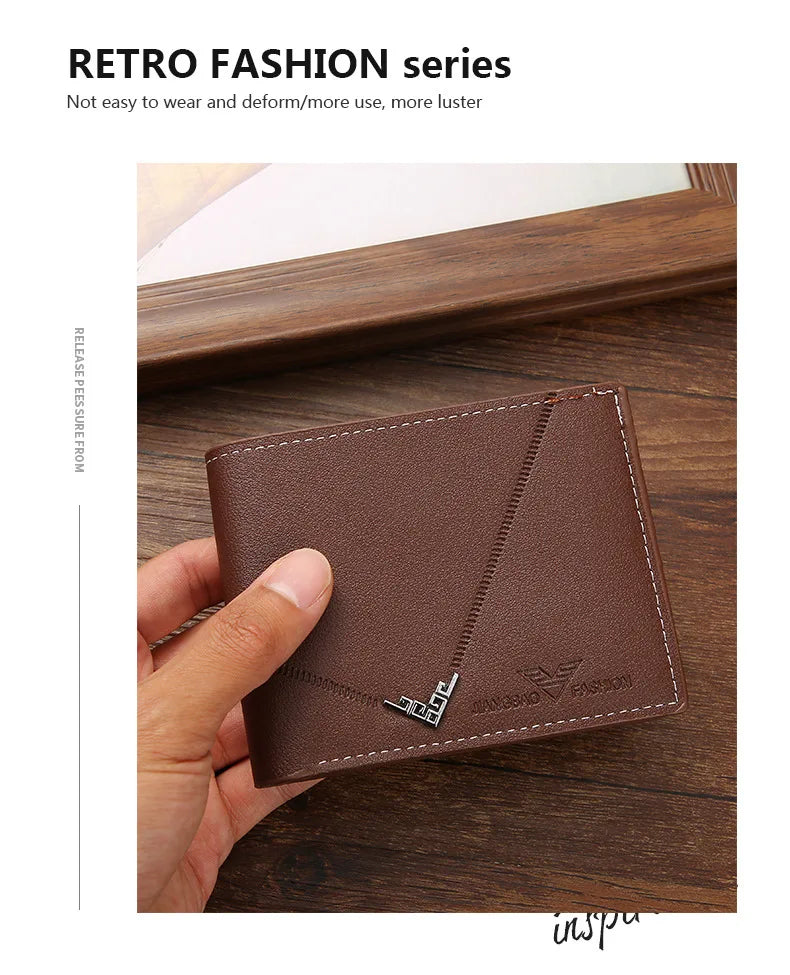 Männer Slim Geld Clip Brieftasche Kreditkarte ID Halter Casual Männlich Leder Kurze Multi-kartenhalter Geldbörsen Geschäftsmann Bifold Brieftasche