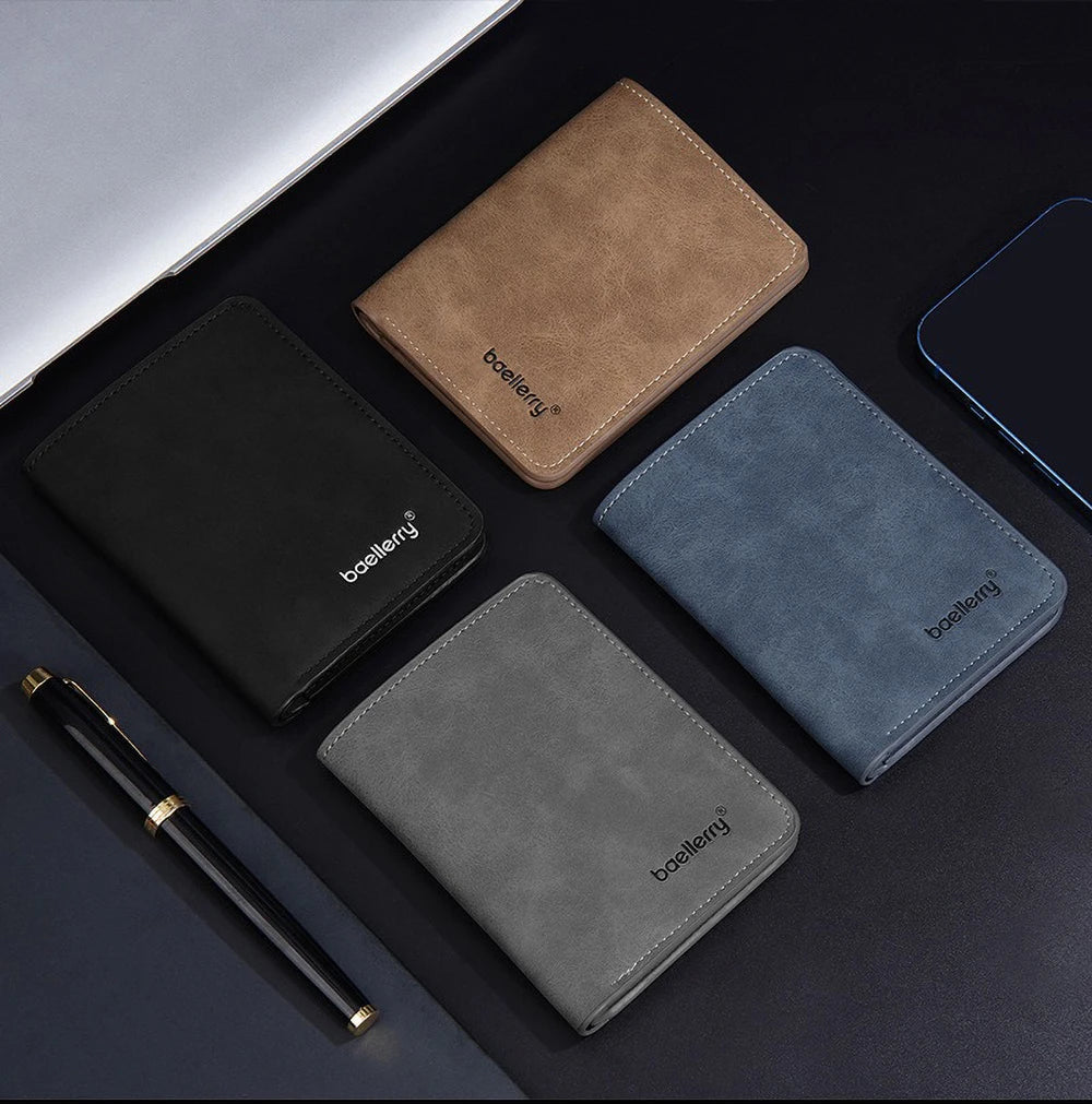 Baellerry-Geldbörse für Herren, PU-Leder, Vordertasche, minimalistische Geldklammer, Reiseutensilien