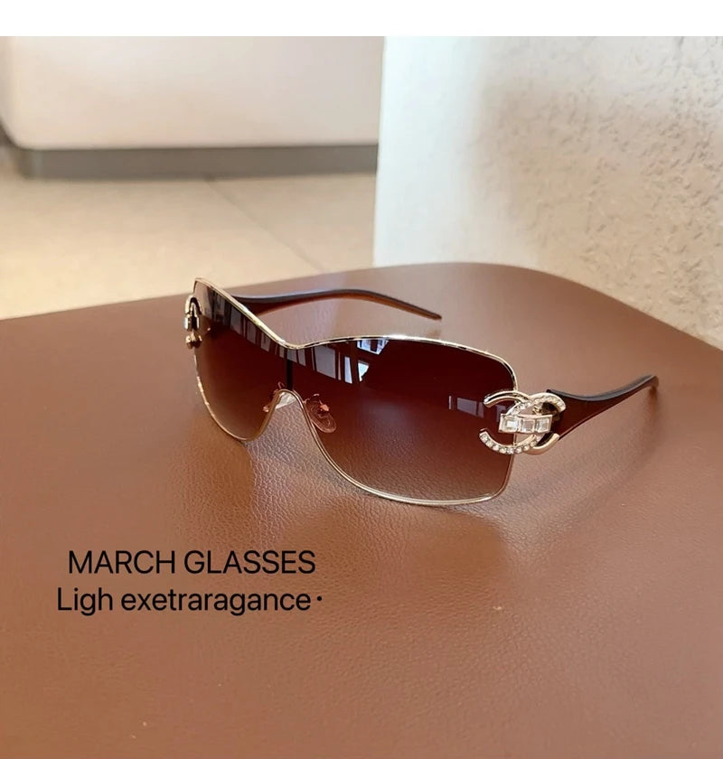 Neue Verbundene Luxus Frauen Sonnenbrille Übergroßen Frau Sonnenbrille Schwarz Brillen Trendy Männer Glas Lentes De Sol Mujer 2025