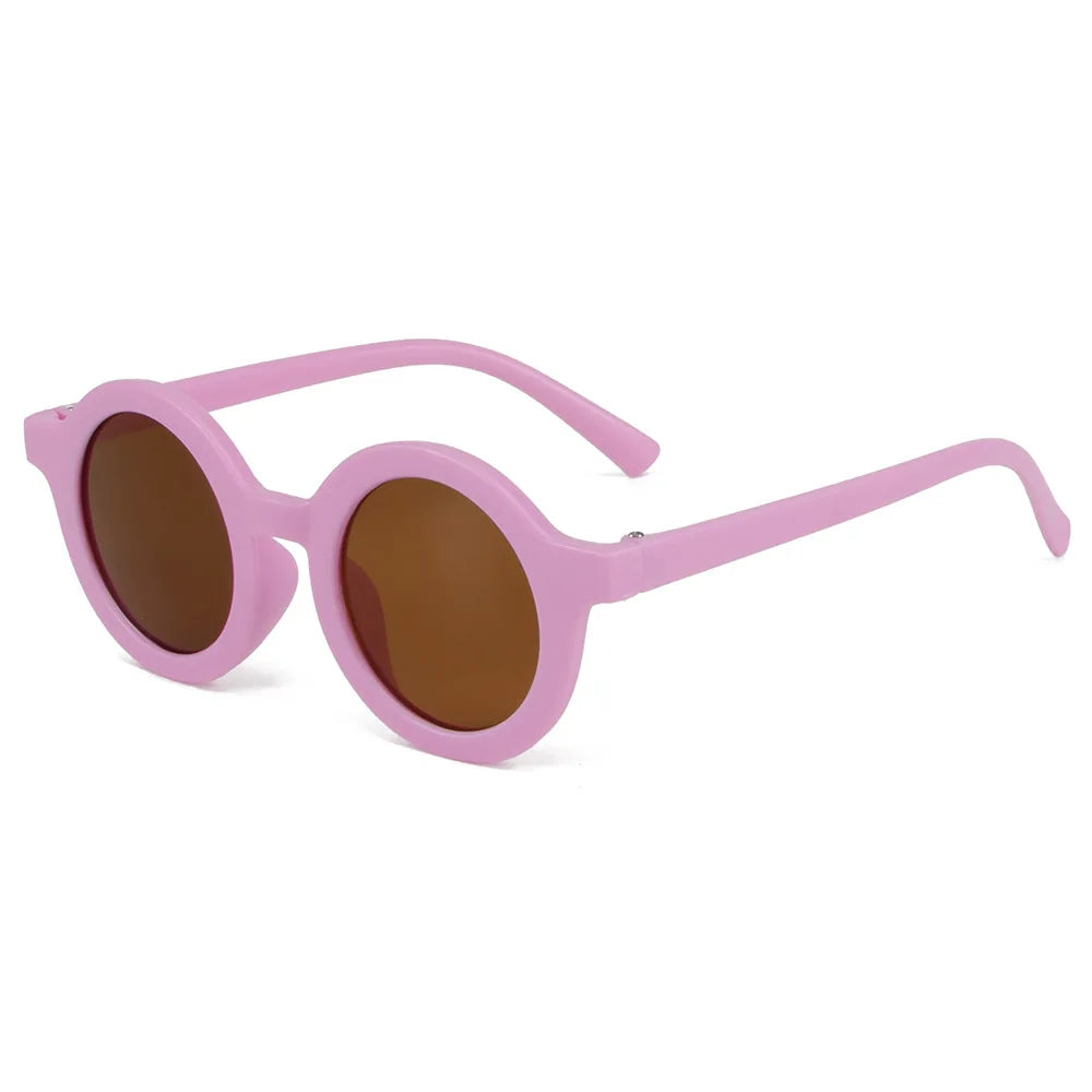 Kindersonnenbrille, runder Rahmen im Einsatzstil, Baby-Sonnenbrille für 1–7 Jahre alte Babys, Sonnenschutz, Sonnenschutz