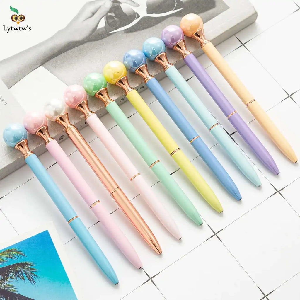 1-teiliger Lytwtw's Candy Color INS rotierender Perlen-Metall-Kugelschreiber für Schule und Büro, Schreibwaren, Geschenk