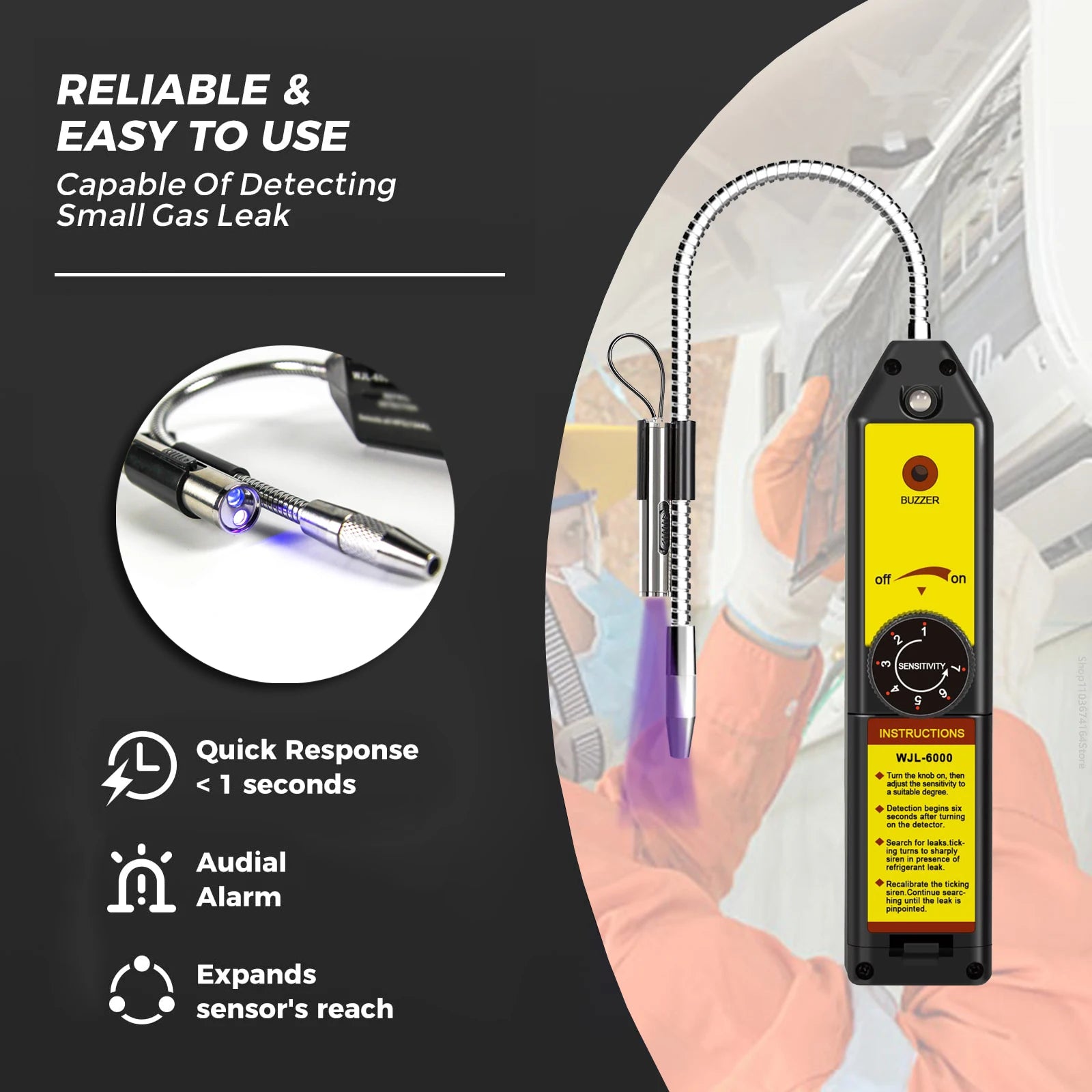 Lecksucher Freon Halogen Gasdetektor Klimaanlage Kältemittel R22 R410A R134A R1234YF CFCs HCFCs HFCs Leckerkennungswerkzeug