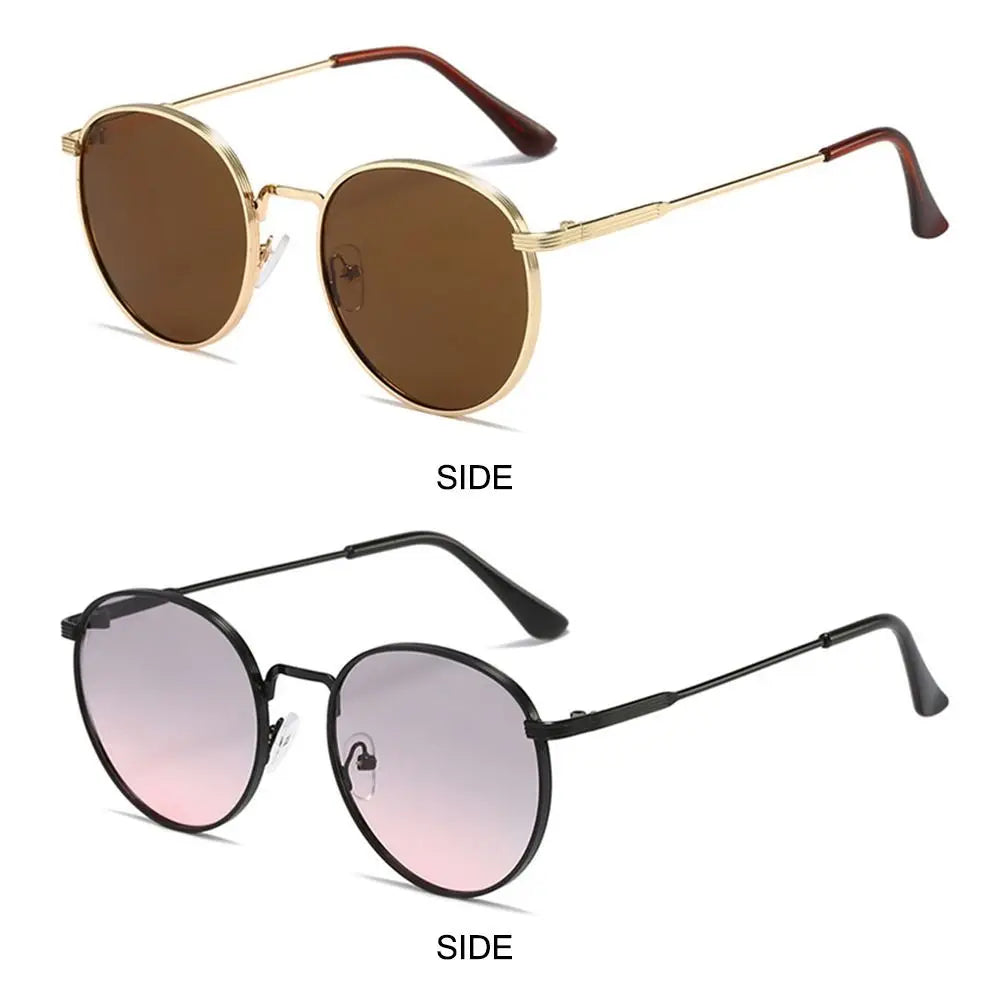 Kreis Runde Sonnenbrille Mode Vintage Sommer Metallrahmen Sonnenbrille UV-Schutz Retro Shades für Damen Herren
