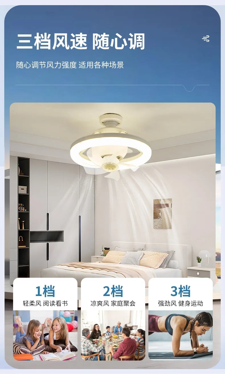 Neueste 360 ° bewegliche Kopf Decken ventilatoren Licht e27 LED-Fernbedienung RGB dreistufige Wind geschwindigkeit Wohnzimmer Esszimmer Schlafzimmer heiß