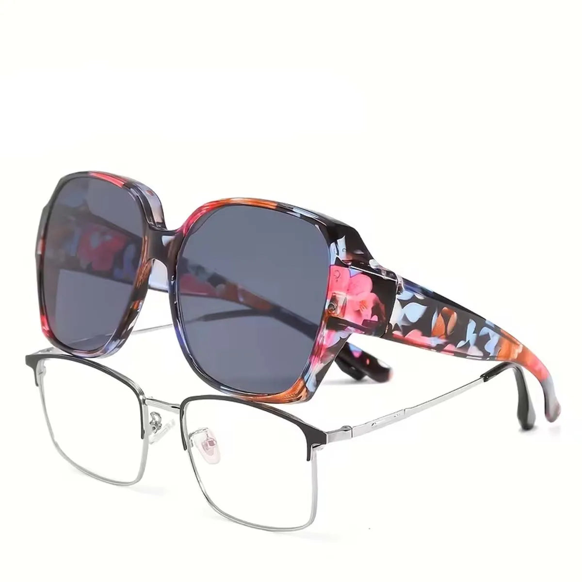 1 Stück Sonnenbrille zum Überziehen von Brillen, polarisiert, für Männer und Frauen, Wrap-Around-Brille, UV400-Schutz für Autofahren und Outdoor-Aktivitäten T01