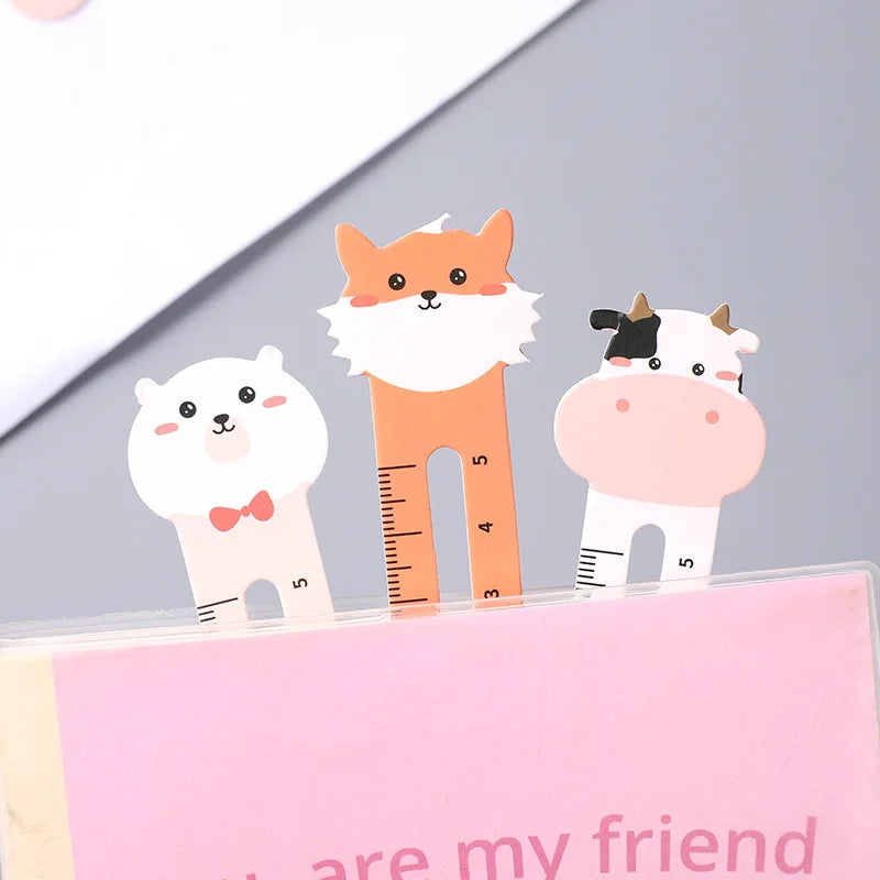 50 Stück Cartoon niedliches Tier Papier Lesezeichen Karte Anzug Mini Lineal Lesezeichen Marker Clip Student kreatives Briefpapier Geschenk Awards