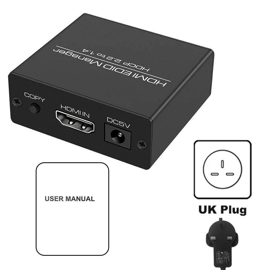 HDMI EDID Manager 4K 60Hz HDMI EDID Feeder EDID Emulator Emulation HDMI EDID Probleme Arzt HDMI 2.0 EDID Adapter Konverter