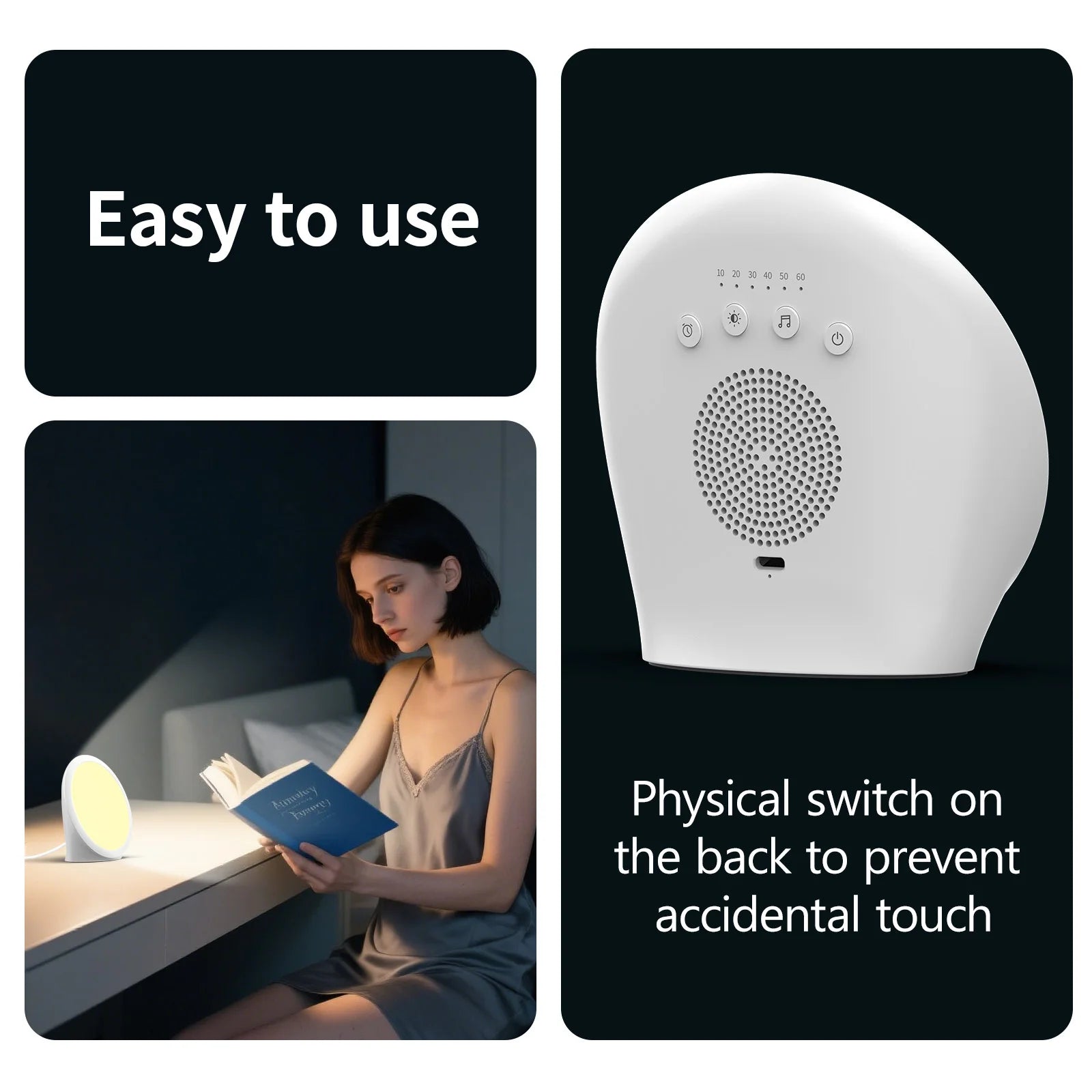 SAD-Lampe, Tageslichtlampe mit 3 Farbtemperaturen, 6 Timer, Speicherfunktion, Touch-Steuerung für Büro/Schreibtisch/Zuhause/Schlaf