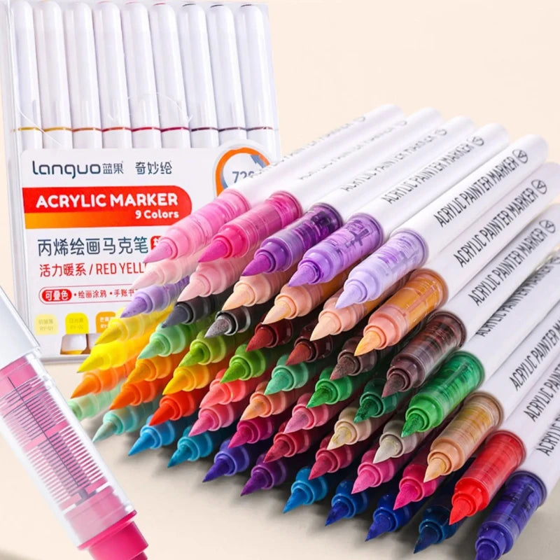 200/1 Stück LANGUO Ersatzkerne für Acryl-Pigmentmarker, weiche Dual-Spitzen, DIY für Kinder, Malerei, Schulbedarf, Schreibwaren