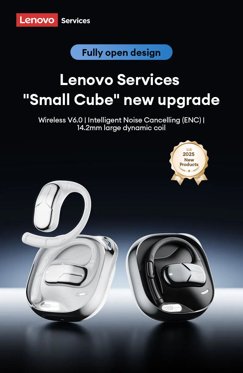 Neue Lenovo AC101 OWS Bluetooth 6.0 Kopfhörer ENC Geräuschunterdrückung Kabellose Ohrhörer Lange Akkulaufzeit Surround Sound Sport-Ohrhörer