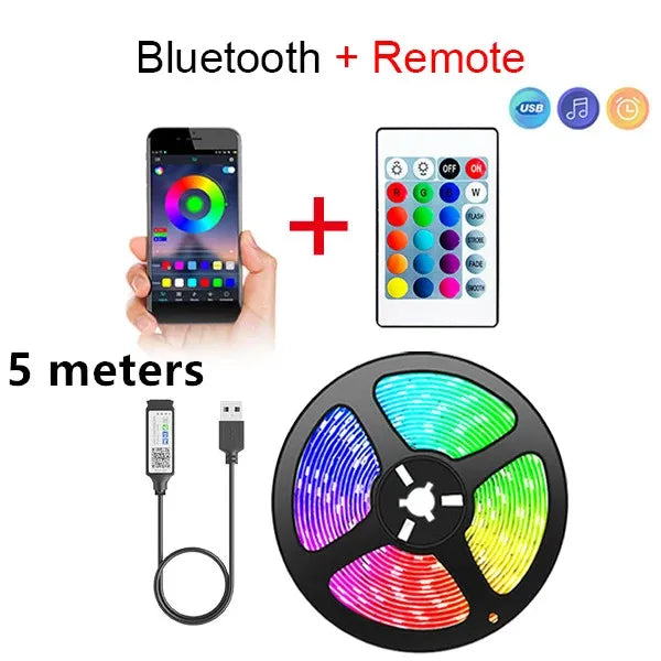 Bluetooth LED Streifen Lichter Smart SMD 5050 APP Fernbedienung Flexible Band Diode Lampe Band TV Hintergrundbeleuchtung Spiel Zimmer Wohnkultur