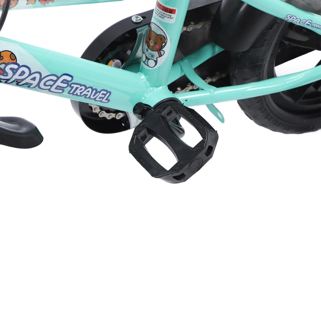 12-Zoll-Kinderfahrrad, stabiles Reiten, Rahmen aus Kohlenstoffstahl, Babyfahrrad mit Stützrädern für Kinder im Alter von 2 bis 6 Jahren, Grün