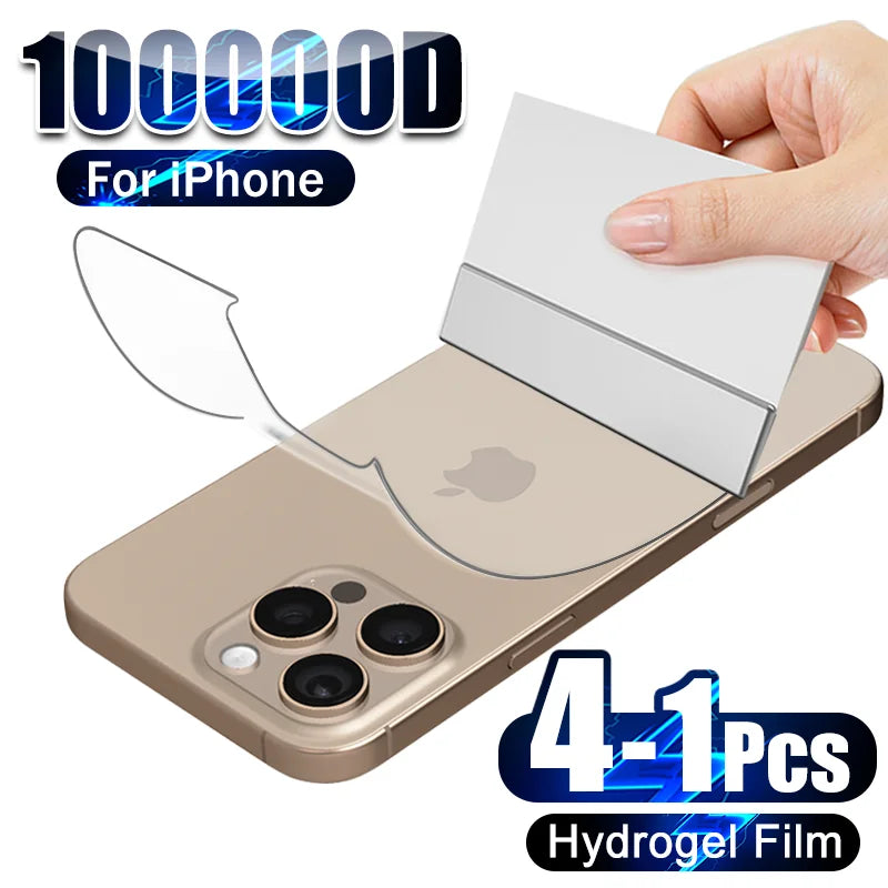 4-1Pcs Zurück Hydrogel Film Für iPhone 16 15 Pro Max 13 14 12 11 XS XR 7 8 plus Soft Clear Screen Protector Telefon Zubehör