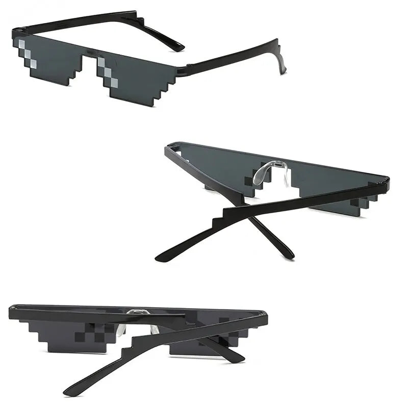 2 Stück Mosaik Sonnenbrille coole Party Vintage-Sonnenbrillen für Männer pixel ige Sonnenbrille lustige Frauen Brille