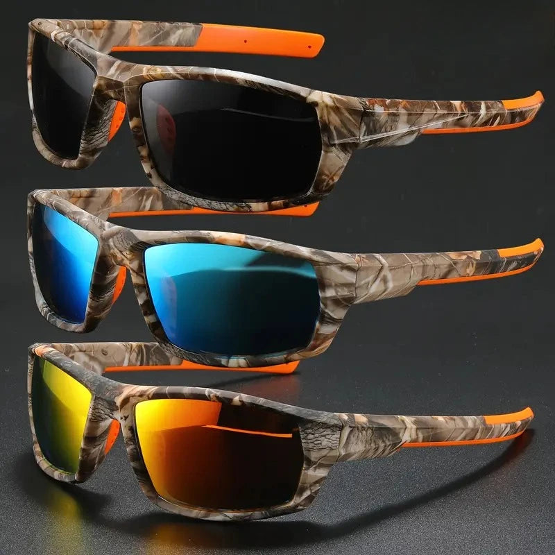 Neue Sonnenbrille für Männer Sport Polarisierte Quadratischen Rahmen Camouflage Sonnenbrille Fahren Angeln Radfahren Skifahren Sonne Brillen UV400