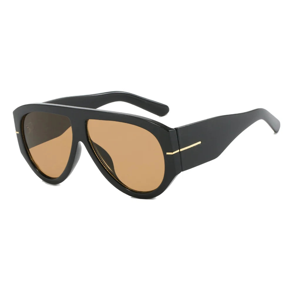 2025 Übergroße Piloten-Sonnenbrille für Damen und Herren UV-Schutz Stilvolle Eyewear Dickrahmige Einzigartige Luxus-Designer-Sonnenbrille