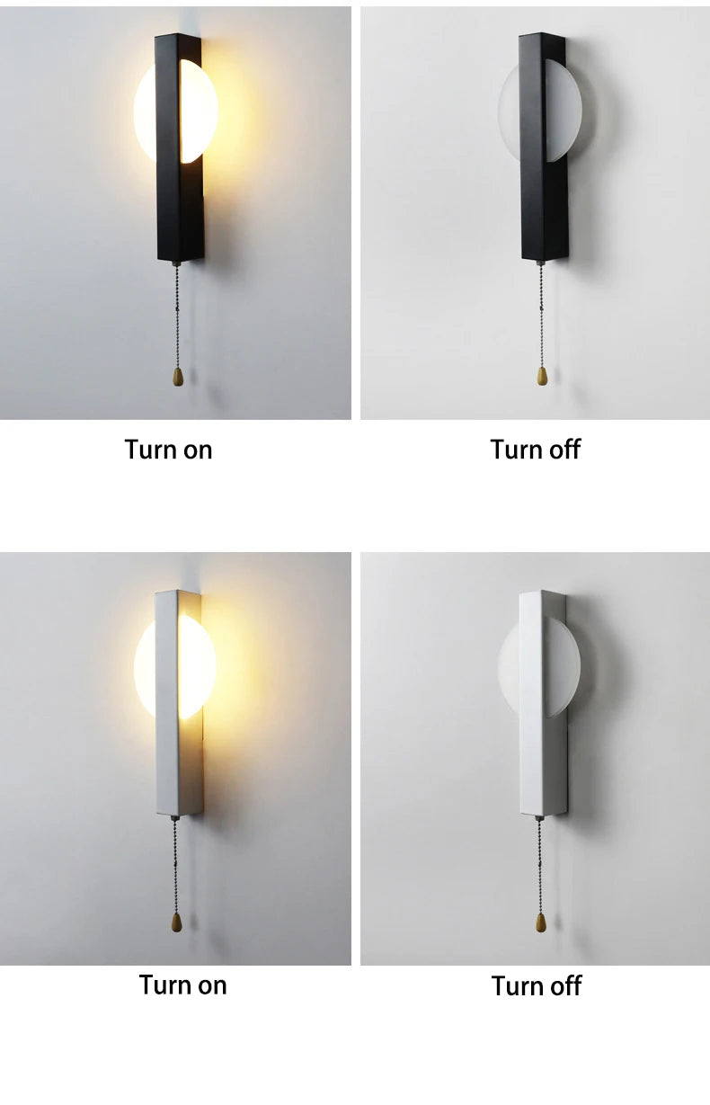 Nordic Wand Lampen mit Pull Schalter Abajur Para Quarto Lampe De Chevet Lampe für Schlafzimmer Arandela Wohnkultur Decoracion Ha