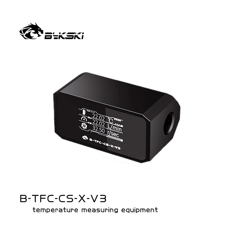 Bykski B-TFC-CS-X-V3 Thermometer Wasserkühlsystem Monitor Durchflussmesser Undicht Pumpe Geschwindigkeit Alarm Drehzahl Temperatur