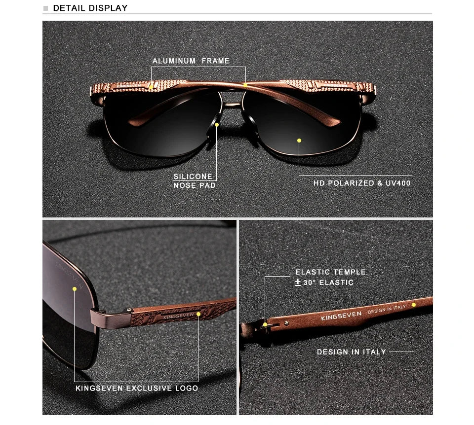 KINGSEVEN Polarisierte Aluminium Sonnenbrille Männer UV400 HD Objektiv Pilot Augenschutz Photochrome Gläser Frauen Nachtsicht Brillen