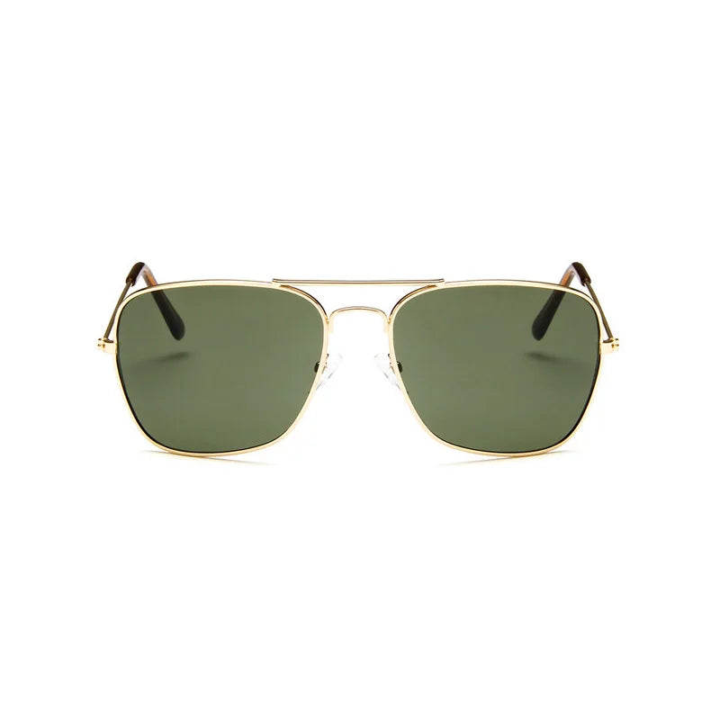 Shonemes Quadratische Sonnenbrille Vintage Double Bridge Driving Shades Metallrahmen Outdoor UV400 Sonnenbrille für Männer Frauen