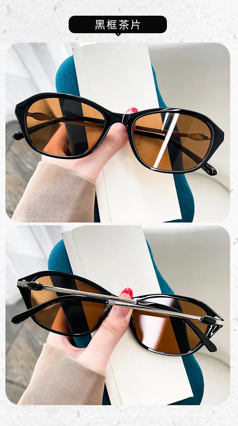 Sonnenbrille für Damen, Modetrend, hochwertige Rahmenbrille, Sonnenbrille mit kleinem Rahmen