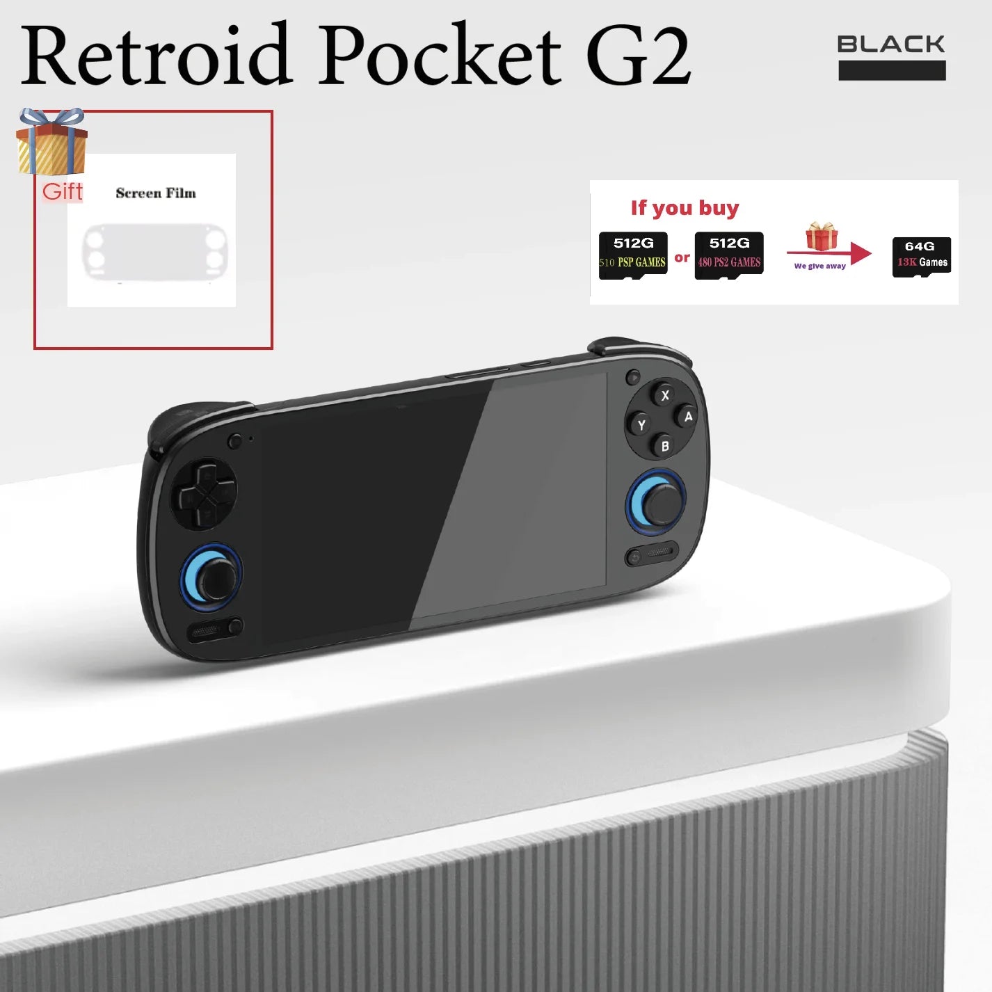 Retroid Pocket G2 Handheld-Spielekonsole RP G2 Android 15 5,5 Zoll 1080P AMOLED-Bildschirm 5000 mAh Hall-Effekt-Joystick PSP PS2 Geschenk
