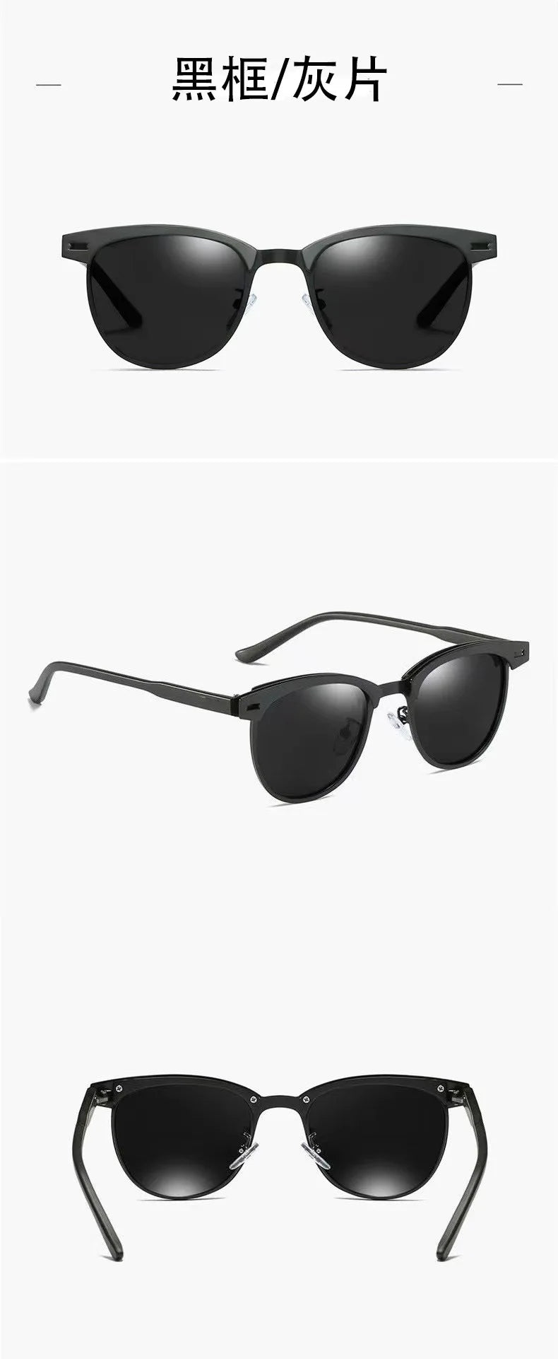 Polarisierende Sonnenbrille Männer Kleine Runde Rahmen Retro Flow Sonnenschutz UV Gläser Sport Outdoor Reise Brillen T248