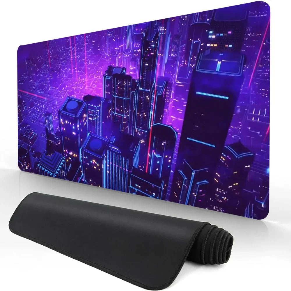 Heißer Verkauf Stadt Neon Pixel Große Maus Matte Gaming Mauspad Gamer Mauspads Gummi Tastatur Matten Schreibtisch Matten XXL Mauspads 900X400