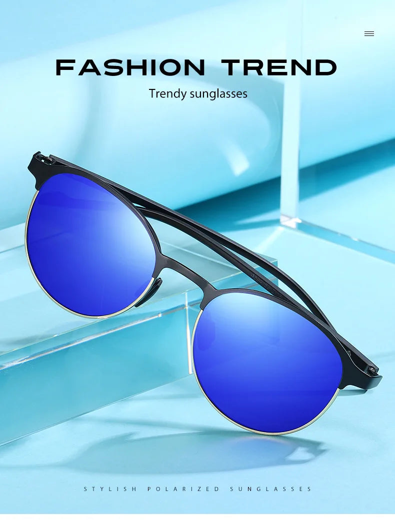 Polarisierte Sonnenbrille Fahren UV400 Schutz Sport Unisex Metall Brille Mode Blenden Halbrahmen Männer Fahrrad T522