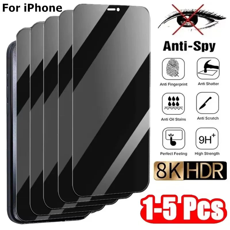 Sichtschutz-Displayschutz für iPhone 16 13 15 11 12 14 17 Pro Max Air 16e Anti-Spionage-Glas für iPhone 13 12 Mini 7 8 16 Plus SE XR