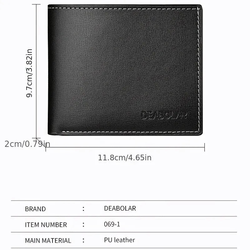 Pu Leder Männer kurze Brieftasche dünnen Stil Klapp junge Männer Kreditkarten halter Brieftasche