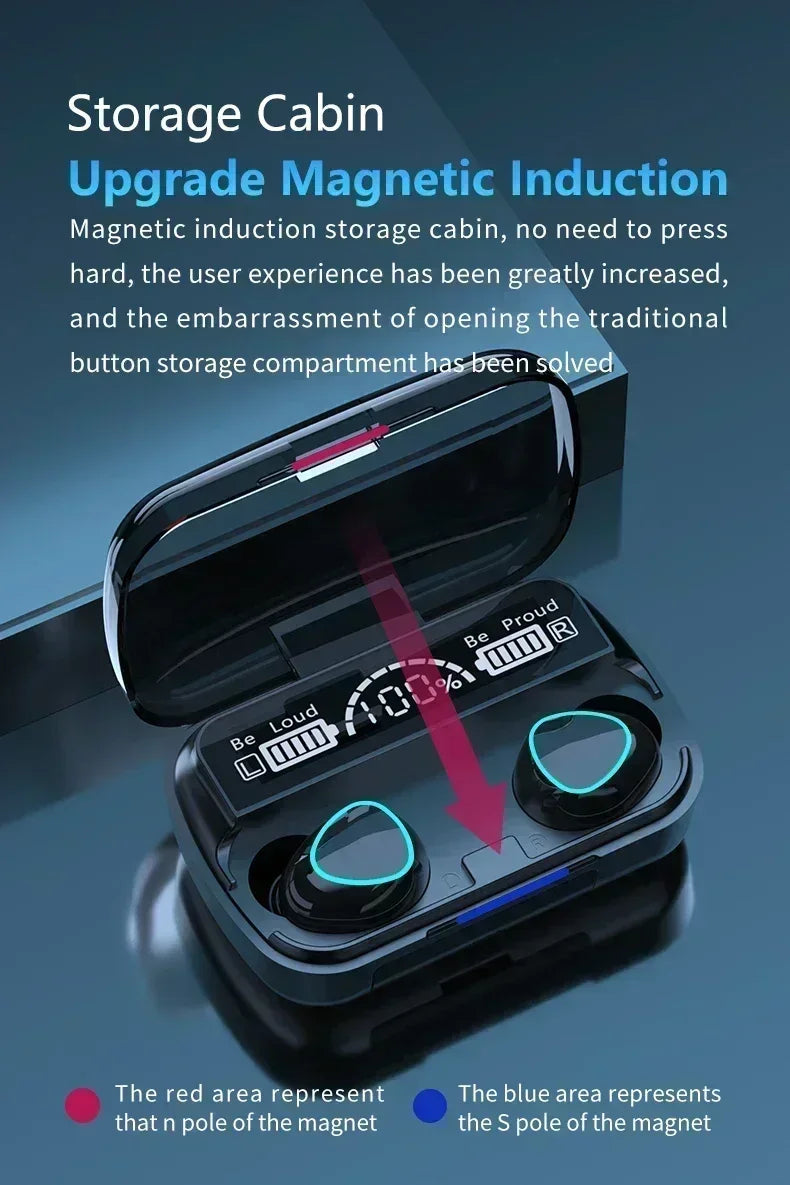 M10 drahtlose kopfhörer bluetooth kopfhörer wasserdichte ohrhörer sport ohrhörer für huawei iphone oppo xiaomi tws musik headset