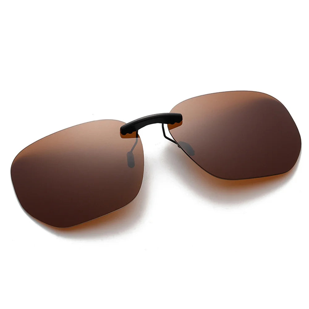 Quadratischer Clip auf Sonnenbrille Frauen polarisierte schwarze Linse uv400 Nachtsicht fahren Männer Brille Clips Anti Blendung Vintage Brille