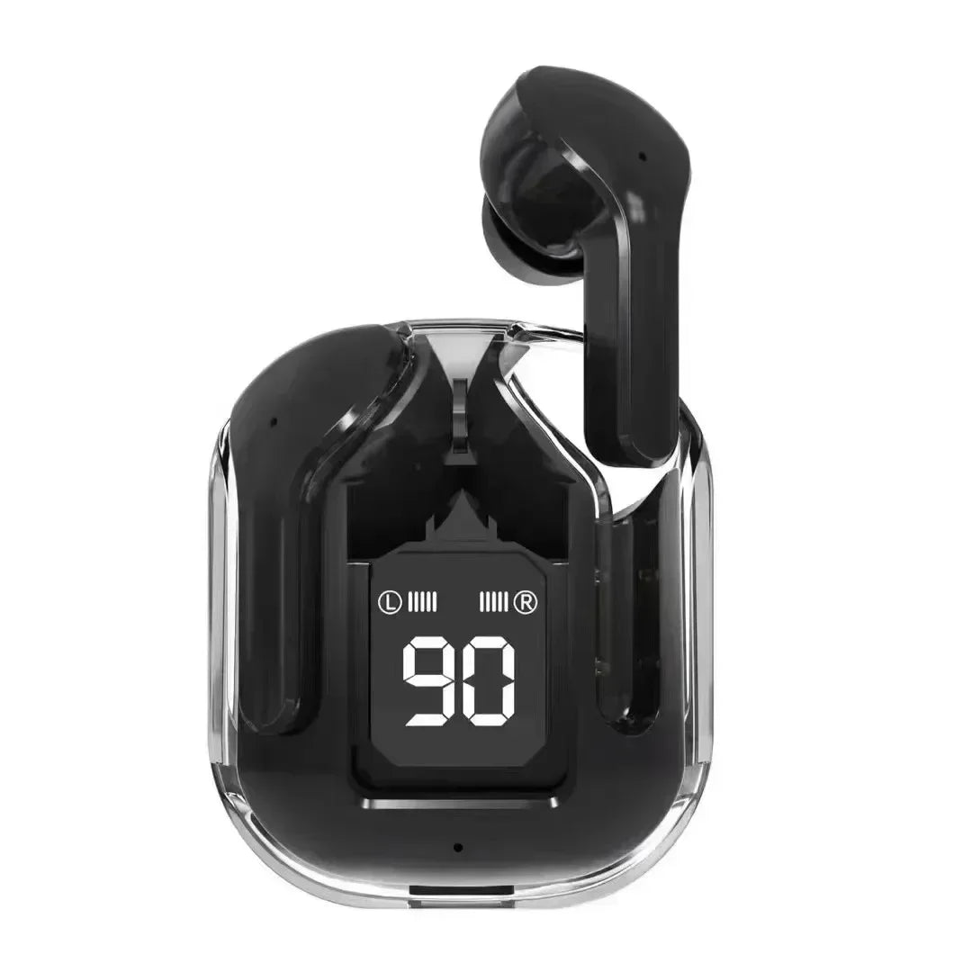 Original T2 Drahtlose Bluetooth Kopfhörer Transparent HIFI Kopfhörer LED Power Digital Display Stereo Sound Kopfhörer für Xiaomi