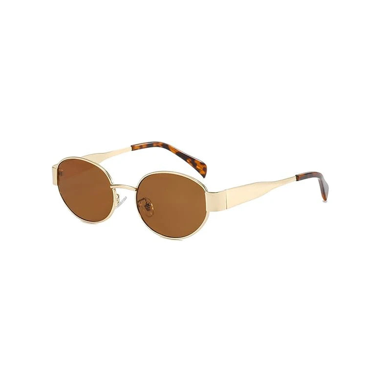 Luxuriöse Marken-Sonnenbrille aus Metall für Damen und Herren, Unisex, Designer-Mode-Sonnenbrille, ovale, stilvolle Unisex-Brillenschirme