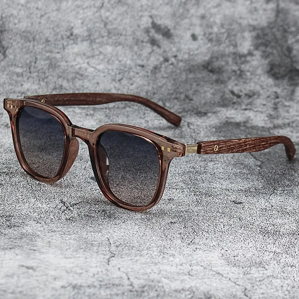 Trendige Retro-Sonnenbrille mit Holzmaserung – polarisierter UV-Schutz für Männer und Frauen, perfekt für Radfahren und Straßenfotografie im Freien