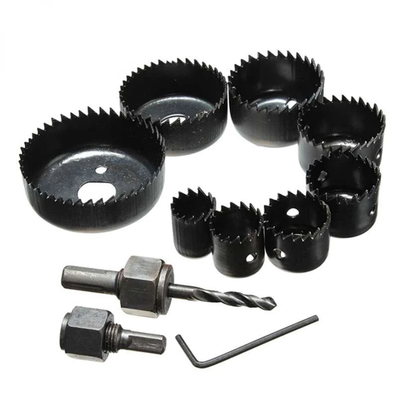 11Pcs Holzbearbeitung Bohren Tool Kit Loch Sah Schneiden Set Holz Metall Cutter Dorne Sägen Kern Bohrer Bits