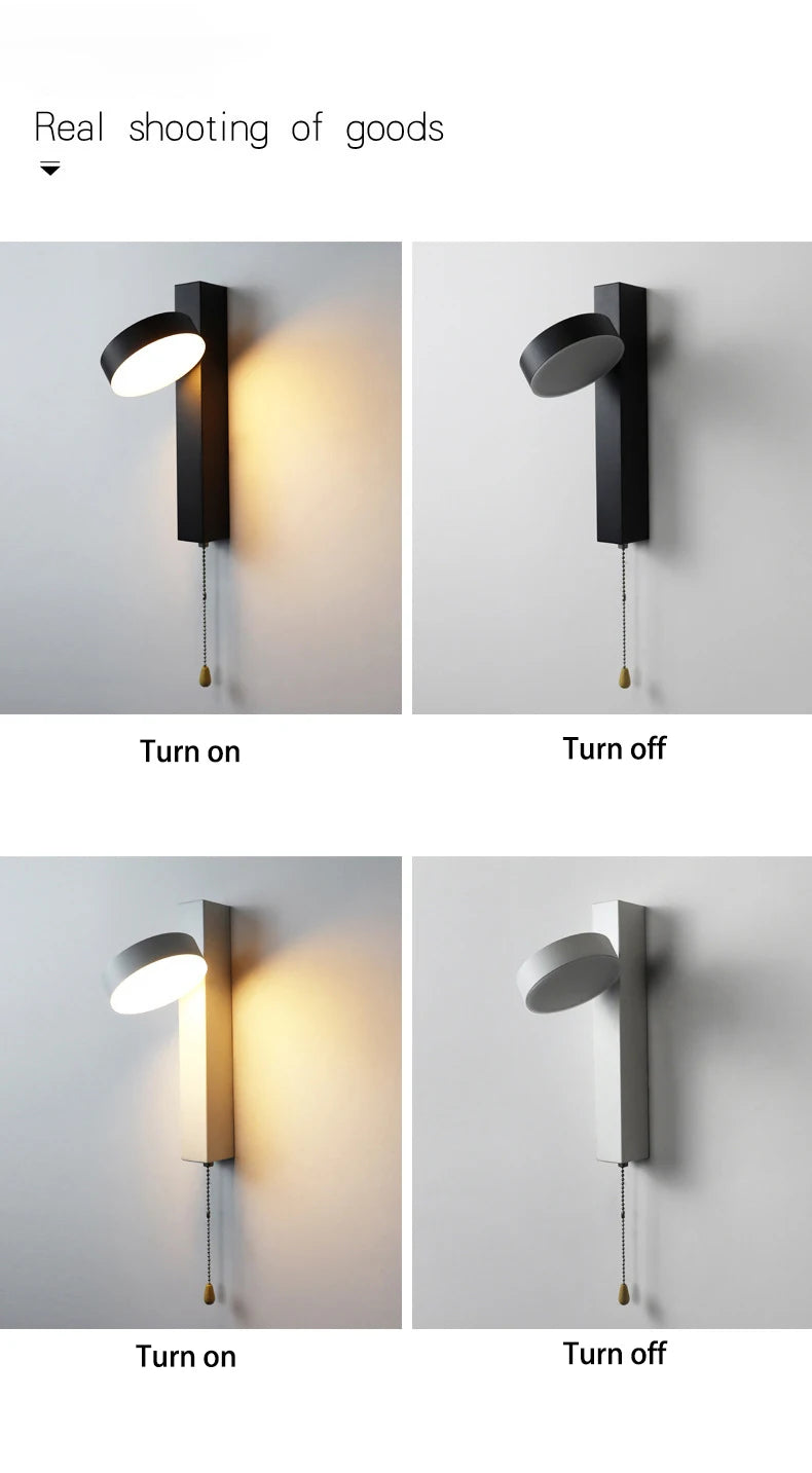 Nordic Wand Lampen mit Pull Schalter Abajur Para Quarto Lampe De Chevet Lampe für Schlafzimmer Arandela Wohnkultur Decoracion Ha